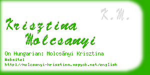 krisztina molcsanyi business card